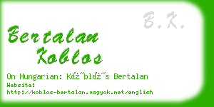 bertalan koblos business card